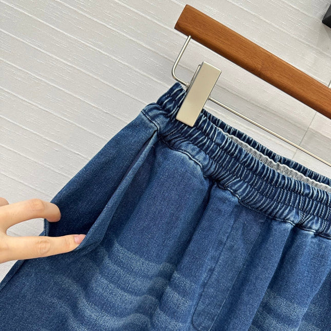 Loewe Wide-leg Pants Blue Cotton