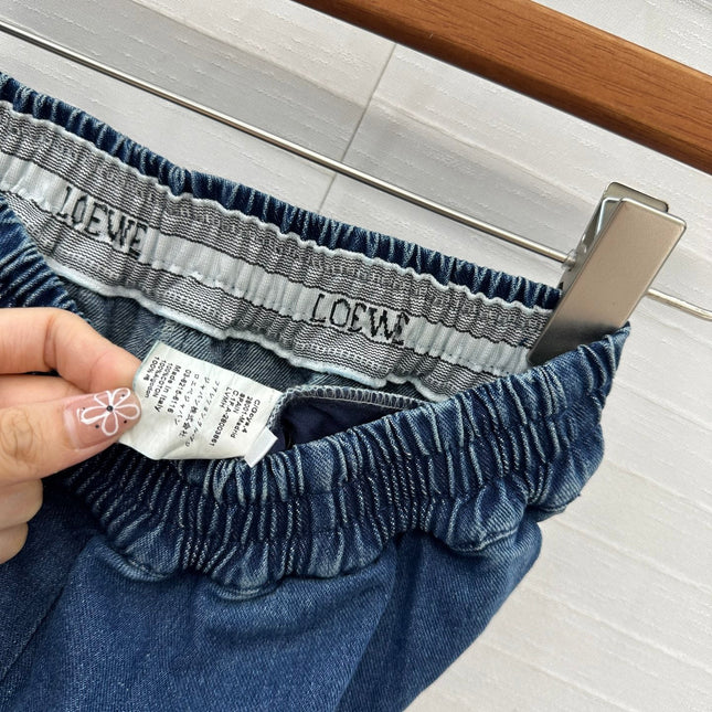 Loewe Wide-leg Pants Blue Cotton