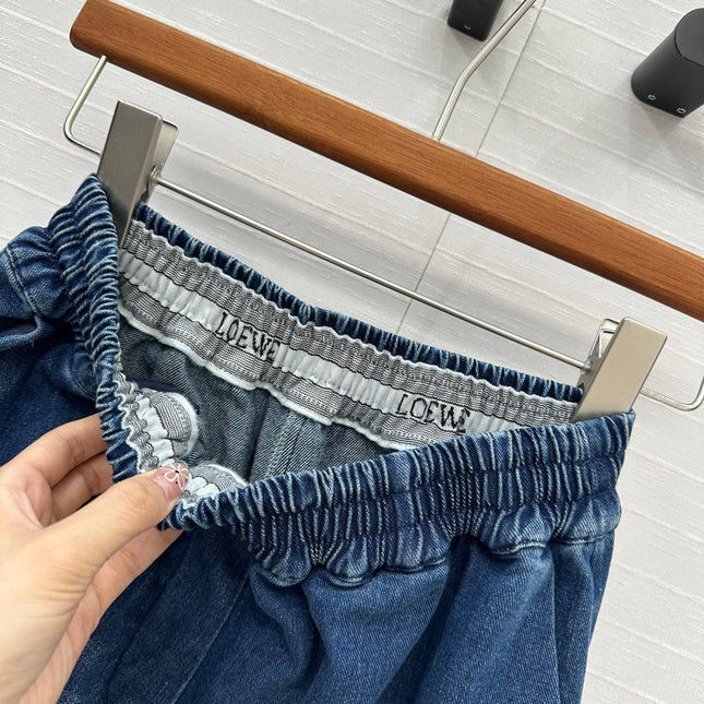 Loewe Wide-leg Pants Blue Cotton