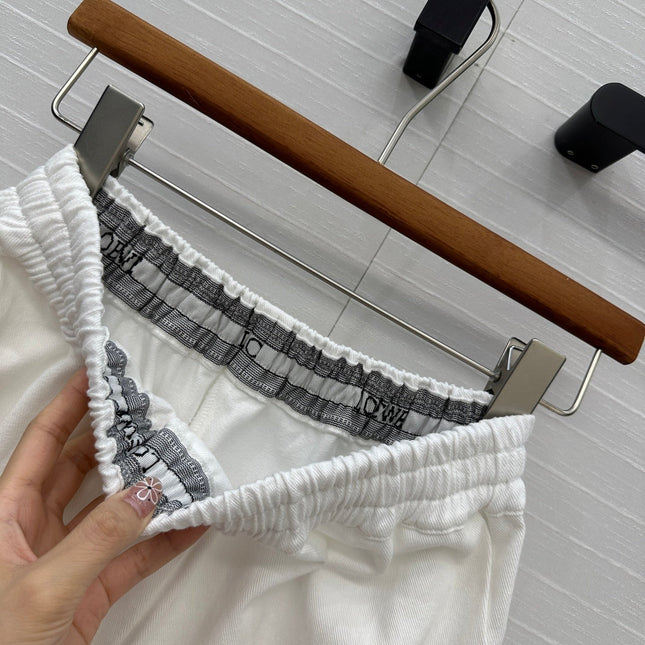 Loewe Wide-leg Pants White Cotton