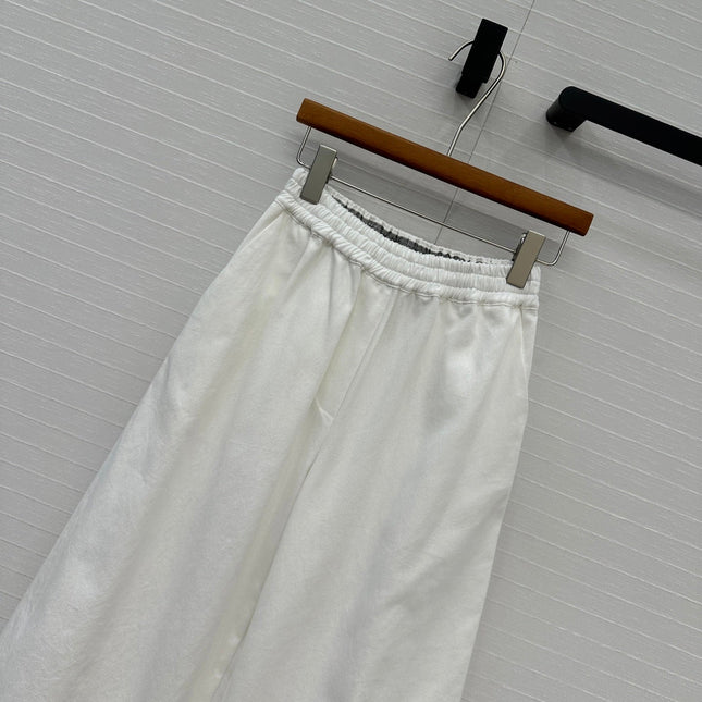 Loewe Wide-leg Pants White Cotton