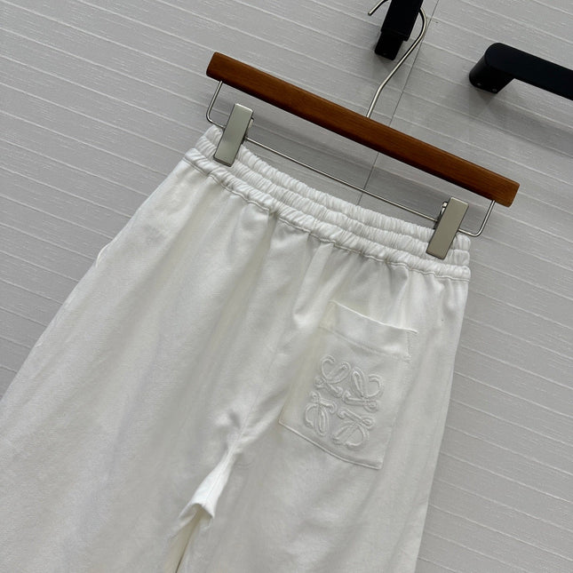 Loewe Wide-leg Pants White Cotton