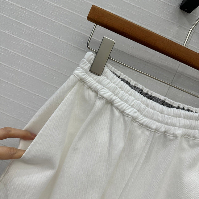 Loewe Wide-leg Pants White Cotton