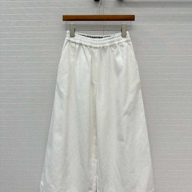 Loewe Wide-leg Pants White Cotton