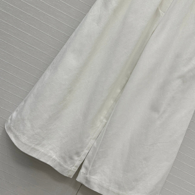 Loewe Wide-leg Pants White Cotton