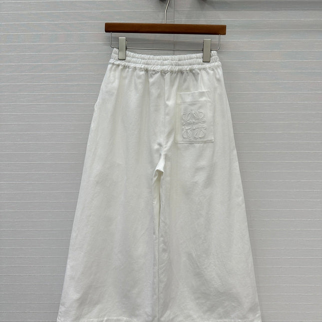 Loewe Wide-leg Pants White Cotton