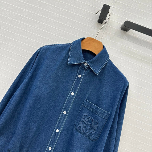 Loewe Shirt Jacket Blue Cotton