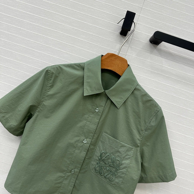 Loewe Short-sleeved Shirt Green Cotton