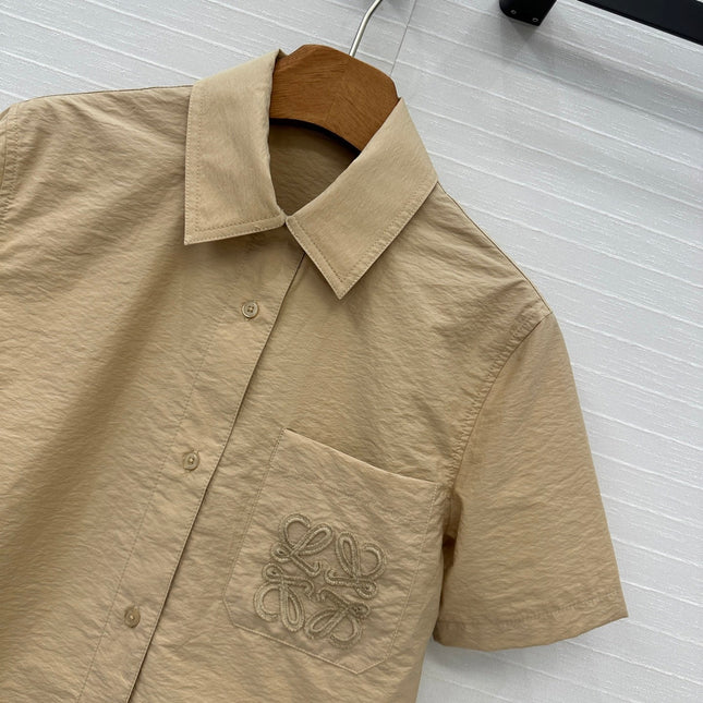 Loewe Short-sleeved Shirt Khaki Cotton