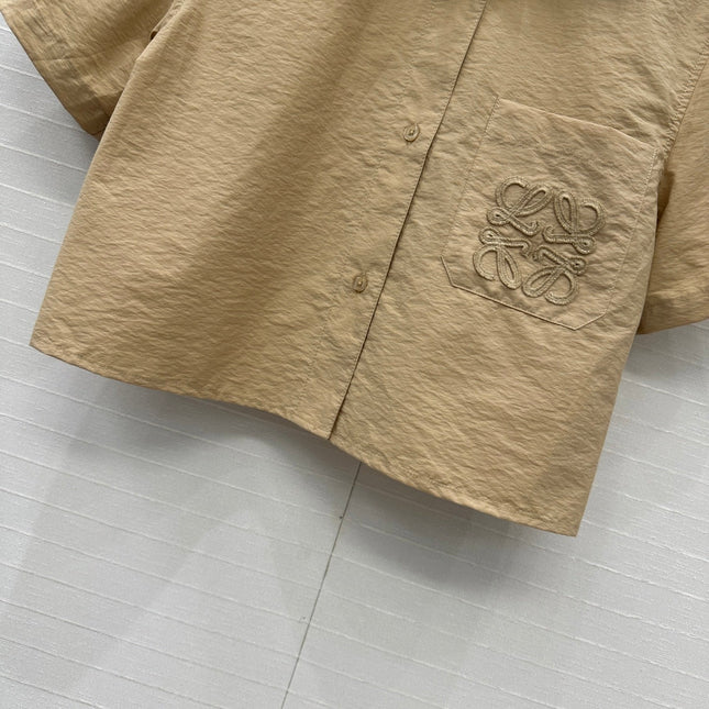 Loewe Short-sleeved Shirt Khaki Cotton