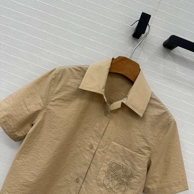 Loewe Short-sleeved Shirt Khaki Cotton