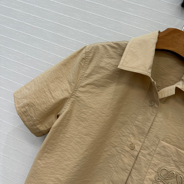 Loewe Short-sleeved Shirt Khaki Cotton