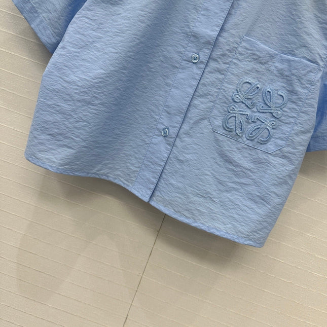 Loewe Short-sleeved Shirt Blue Cotton