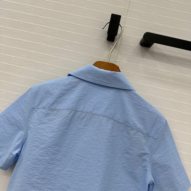 Loewe Short-sleeved Shirt Blue Cotton