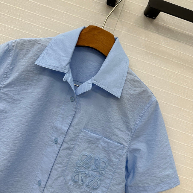 Loewe Short-sleeved Shirt Blue Cotton