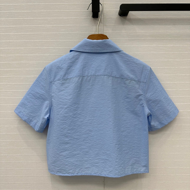 Loewe Short-sleeved Shirt Blue Cotton