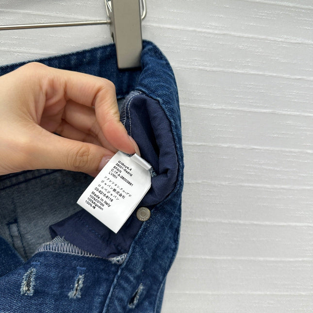 Loewe Raw-edge Denim Shorts Blue Cotton