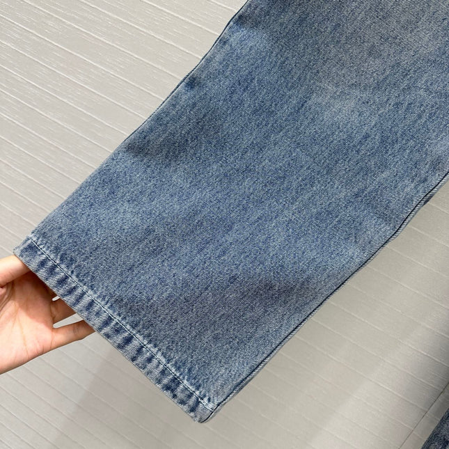 CC 25 Embroidered Pant Blue Denim Cotton