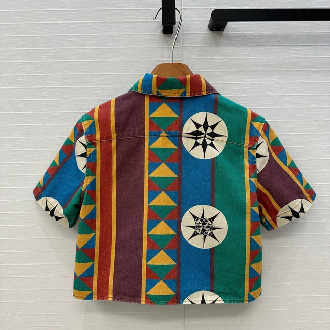 Loewe Short-sleeved Denim Shirt Multicolor Cotton