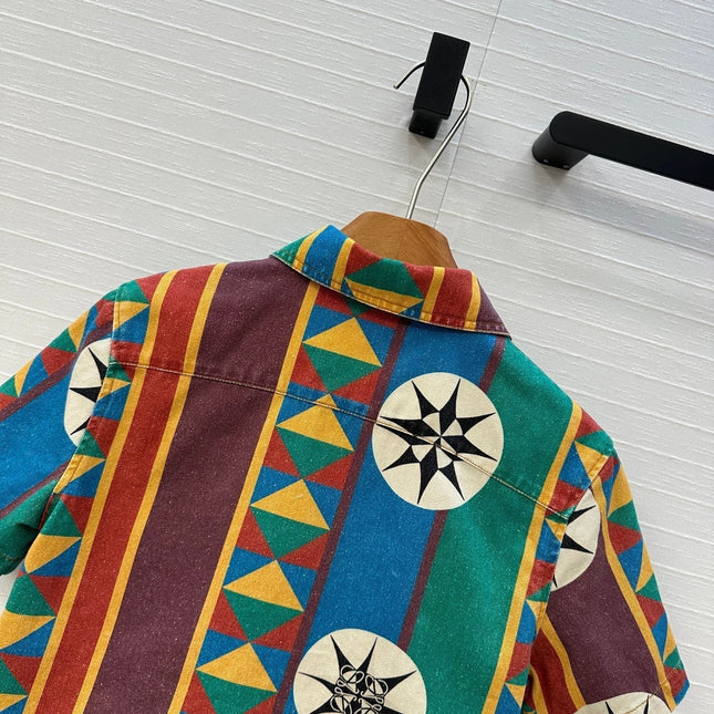 Loewe Short-sleeved Denim Shirt Multicolor Cotton