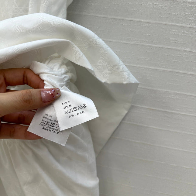 DIOR WHITE SLEEVELESS TOP WITH RUCHED WAIST