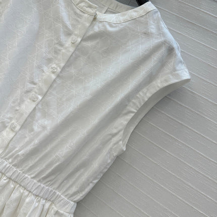 DIOR WHITE SLEEVELESS TOP WITH RUCHED WAIST