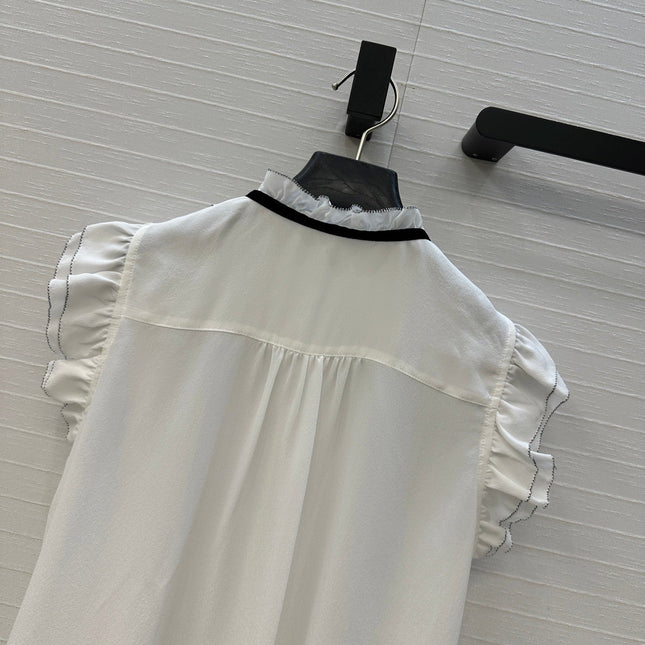 DIOR WHITE RUFFLED SHIRT 264378