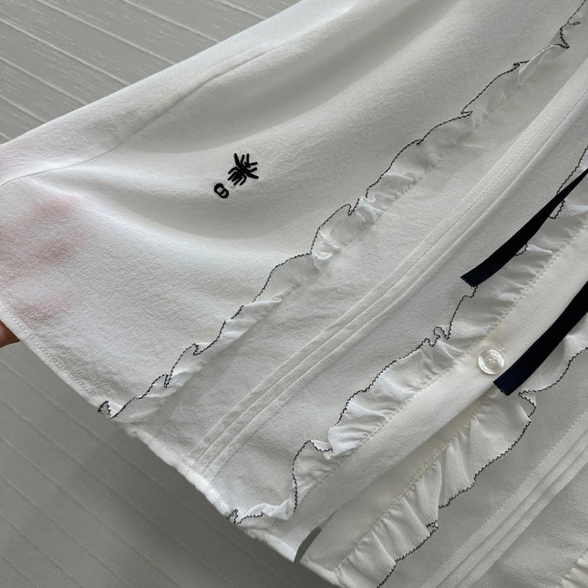 DIOR WHITE RUFFLED SHIRT 264378