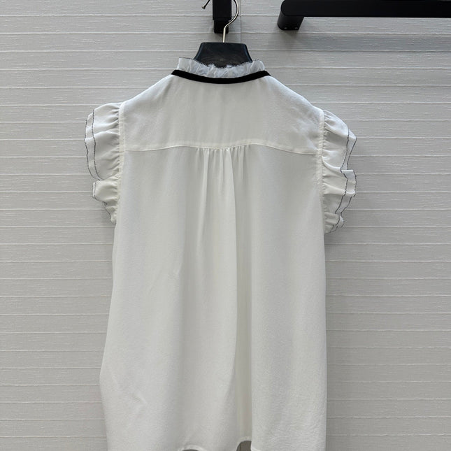 DIOR WHITE RUFFLED SHIRT 264378