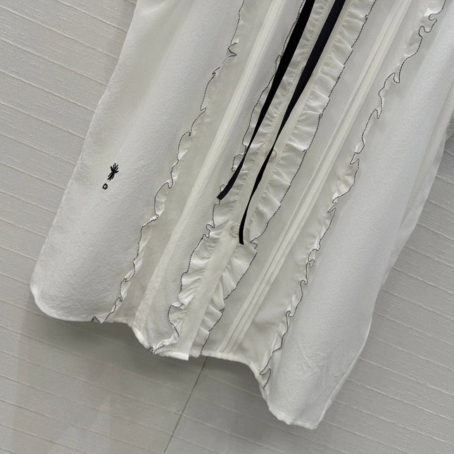 DIOR WHITE RUFFLED SHIRT 264378