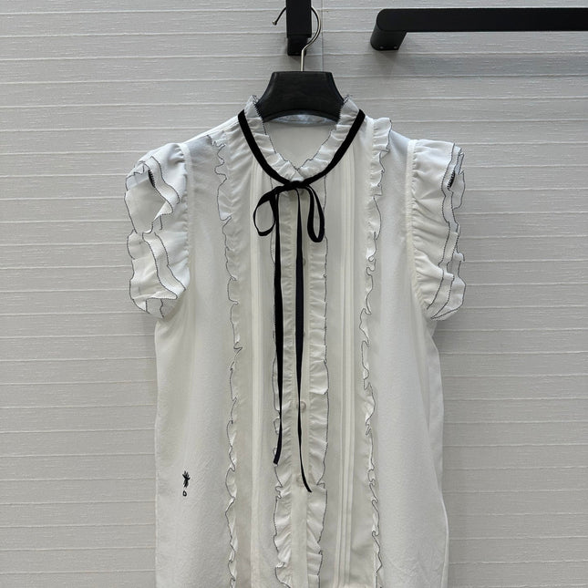 DIOR WHITE RUFFLED SHIRT 264378