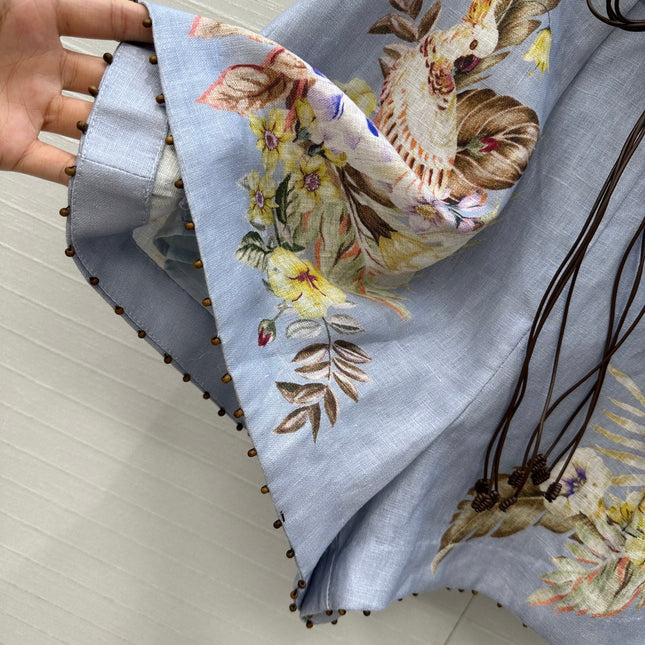 ZIMMER LAVENDER GRAY PATTERNED SHORTS 264427