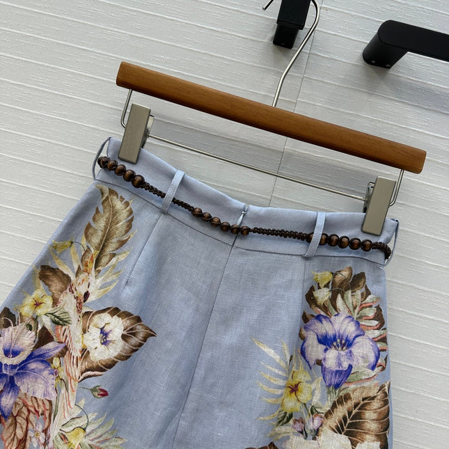 ZIMMER LAVENDER GRAY PATTERNED SHORTS 264427