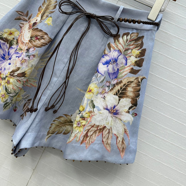 ZIMMER LAVENDER GRAY PATTERNED SHORTS 264427