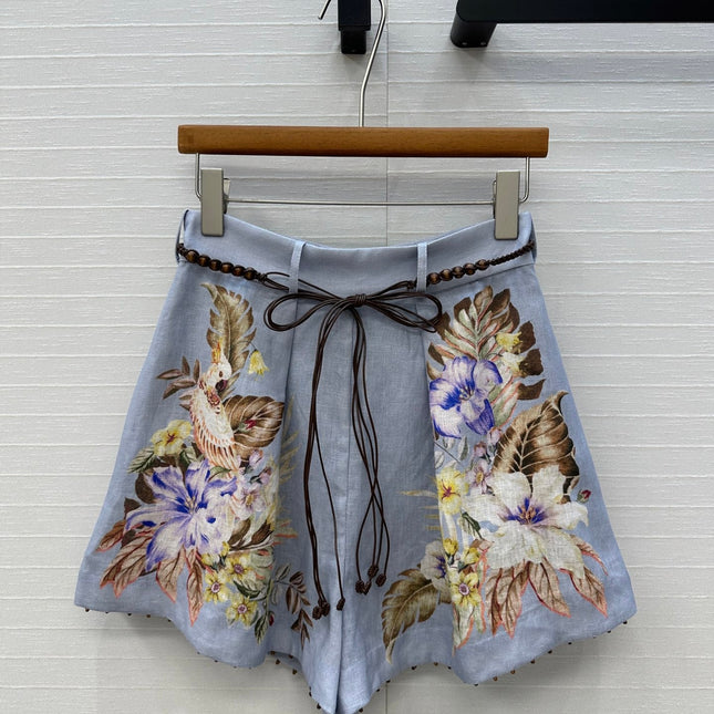 ZIMMER LAVENDER GRAY PATTERNED SHORTS 264427