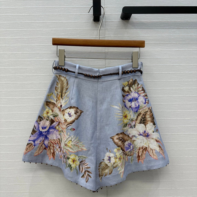 ZIMMER LAVENDER GRAY PATTERNED SHORTS 264427