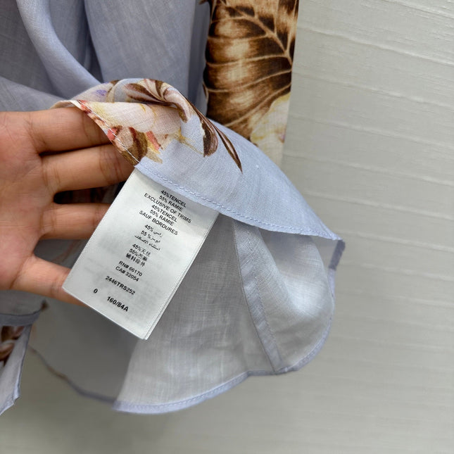 ZIMMER MULTICOLORED FLORAL SHIRT ON LAVENDER GREY BASE