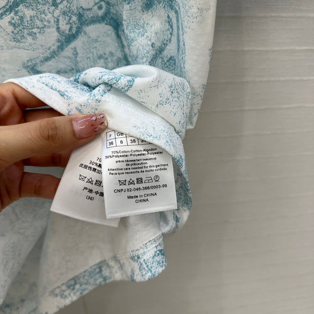 DIOR GRAPHIC PRINT T-SHIRT IN WHITE AND GREEN