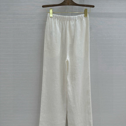 LP STRAIGHT-LEG LINEN PANTS IN WHITE