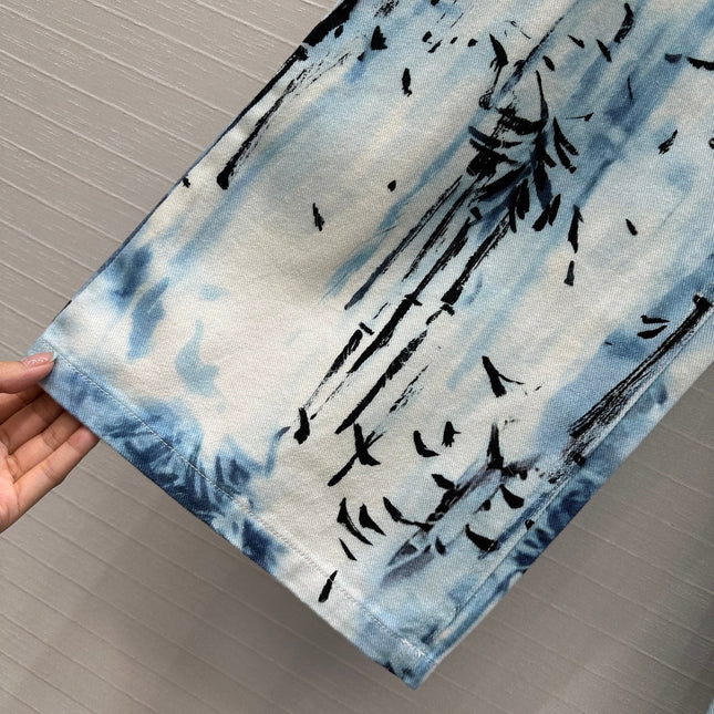 DIOR PRINTED DENIM PANTS 268196