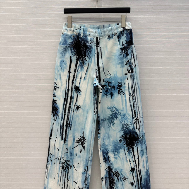DIOR PRINTED DENIM PANTS 268196