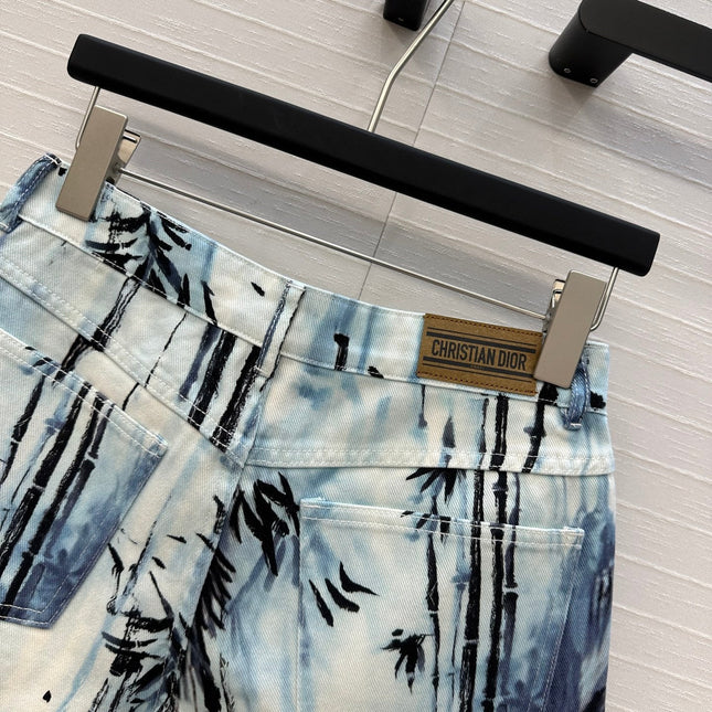 DIOR PRINTED DENIM SHORTS 268200