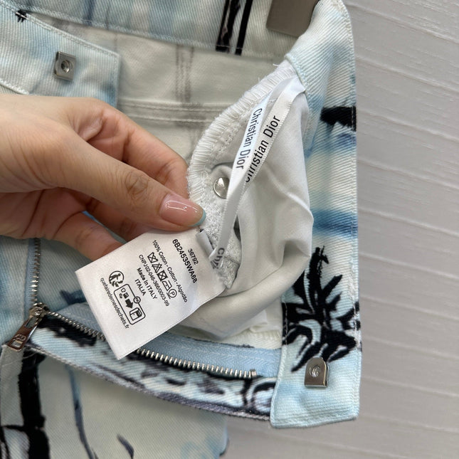 DIOR PRINTED DENIM SHORTS 268200