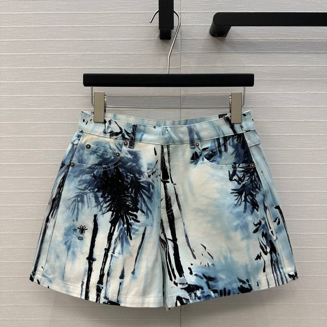 DIOR PRINTED DENIM SHORTS 268200