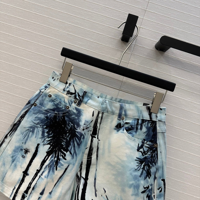 DIOR PRINTED DENIM SHORTS 268200