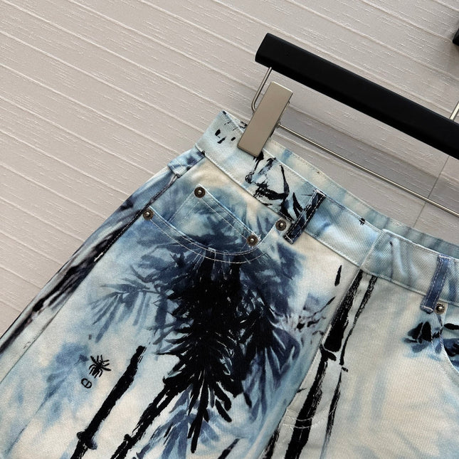 DIOR PRINTED DENIM SHORTS 268200