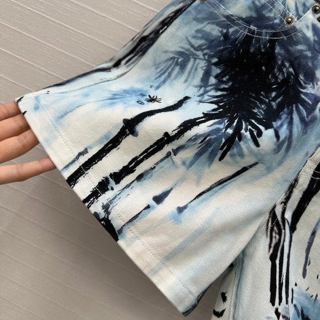 DIOR PRINTED DENIM SHORTS 268200
