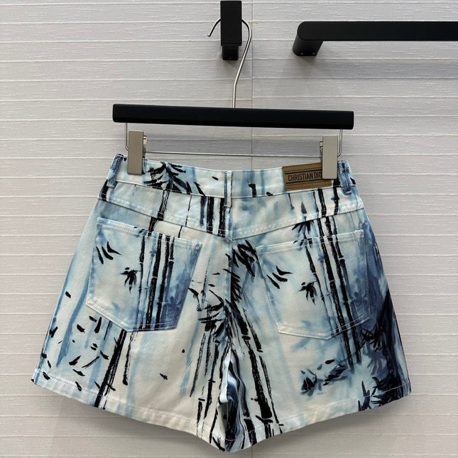DIOR PRINTED DENIM SHORTS 268200