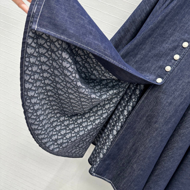 DIOR LONG BLUE DENIM SKIRT 268159