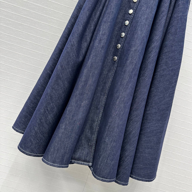 DIOR LONG BLUE DENIM SKIRT 268159